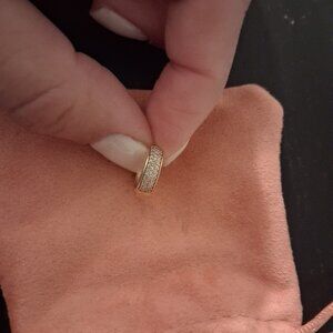 Mejuri Single Pave Diamond Huggie Earring